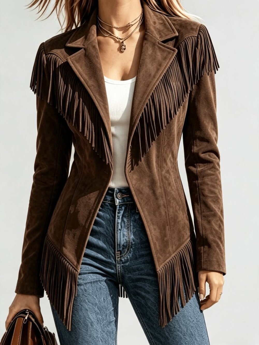 Brown Elegant Women's Coat